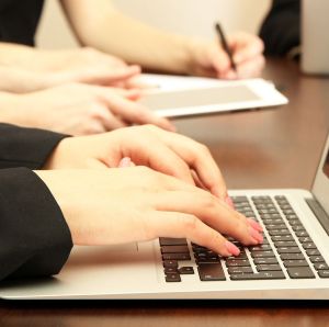 Collage of business people hands in different situations